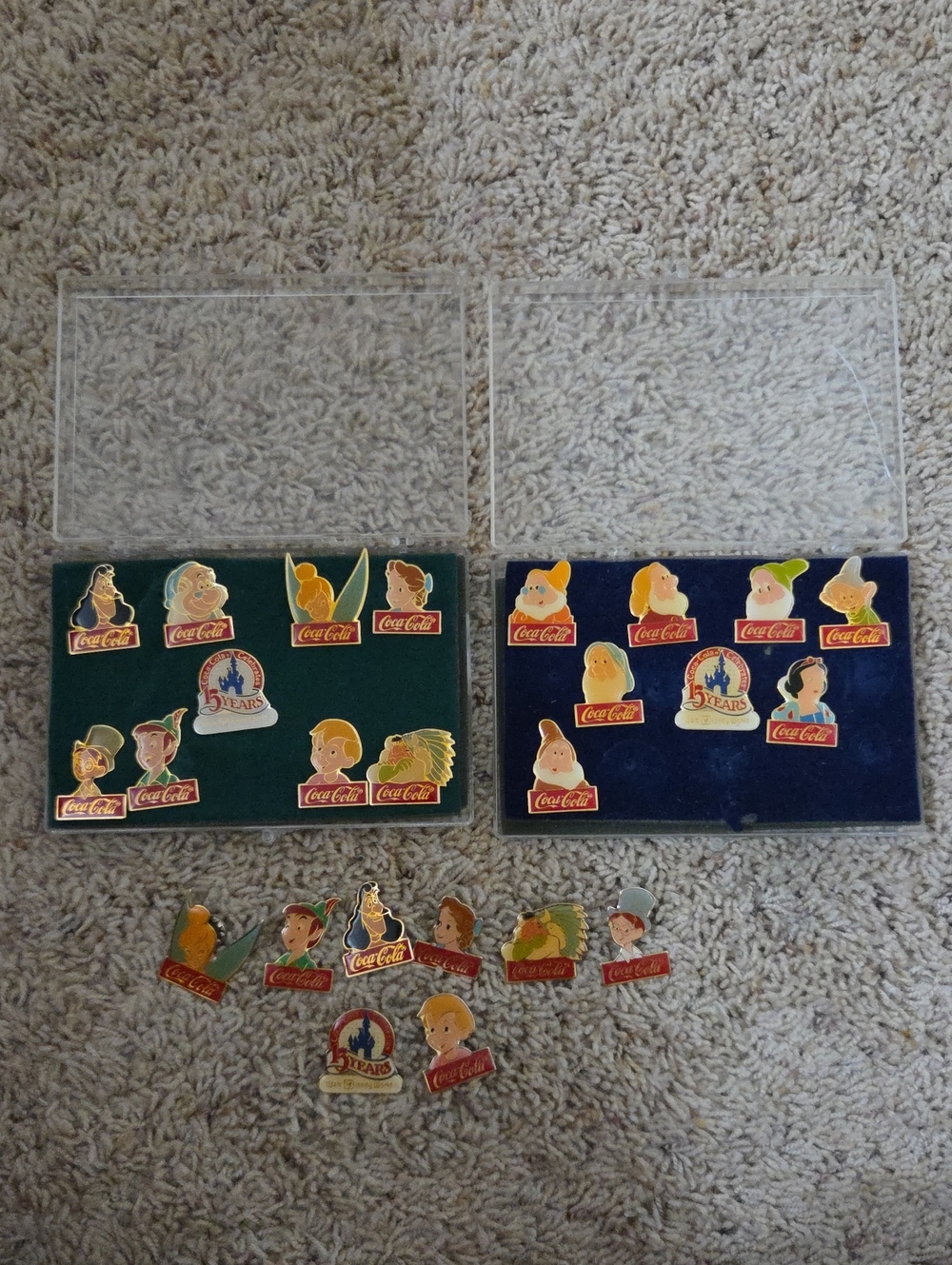 Coca Cola Multicolor Enamel Character Pin Collection - Red, Yellow, Green, Blue - Picture 5 of 8